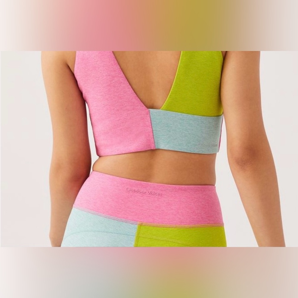 Outdoor Voices Venus Colorblock Crop Top Sports Bra Women’s Size M
